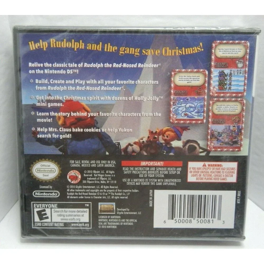 New Rudolph the Red-Nosed Reindeer Nintendo DS 2010 Factory Sealed Videogame Kid